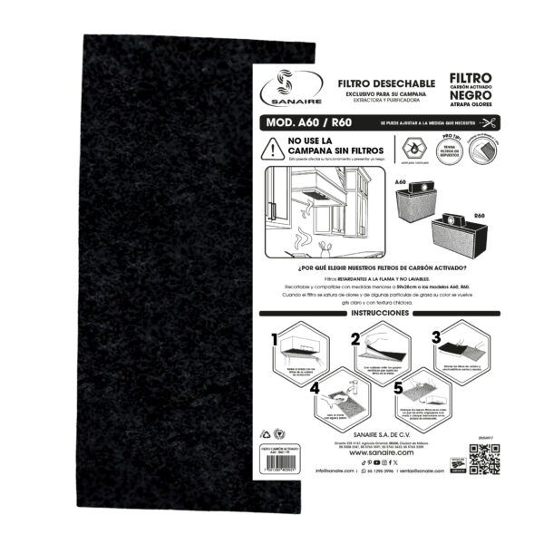 Filtro para A-60 Carbón Activado