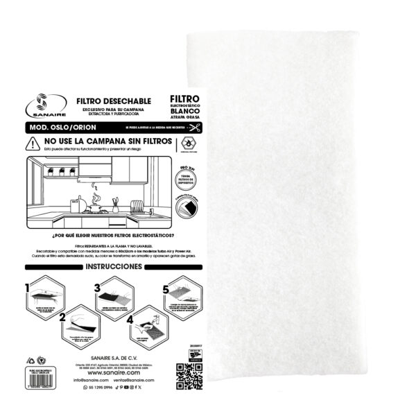 FILTROS PARA CAMPANA ORION y OSLO